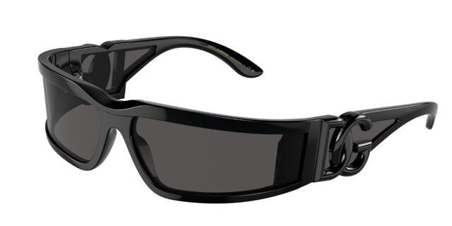 Dolce & Gabbana Black Wraparound Sunglasses Dolce & Gabbana Logo-Detail Wraparound Sunglasses - Black  main image 2
