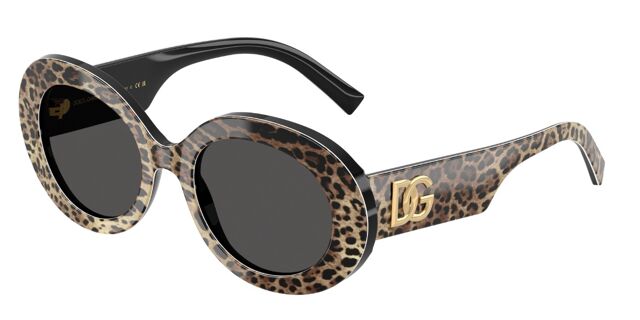 Dolce & Gabbana DG4448 316387 Oval Brown Leopard Print On  display picture 1