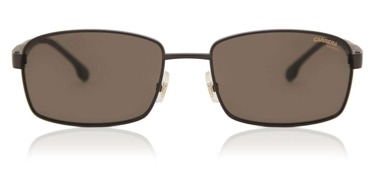 Carrera Men's 8037/S Silver Rectangular Sunglasses - 58mm Metal Frame With UV Protection