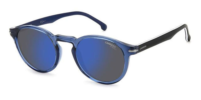 Carrera Unisex Sunglasses Blue Round Full Rim Frame CARRERA 301/S 0PJP XT Carrera Unisex Sunglasses - Blue Round Full Rim Plastic  main image 2