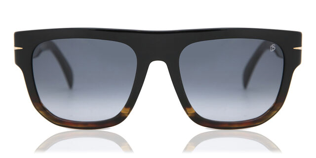 David Beckham DB 7044/S 37N/9O Square Black Horn Sunglasses 