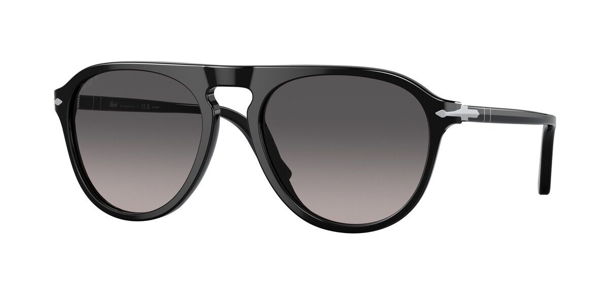 Photos - Sunglasses Persol PO3302S Polarized 95/M3 Men's  Black Size 55 