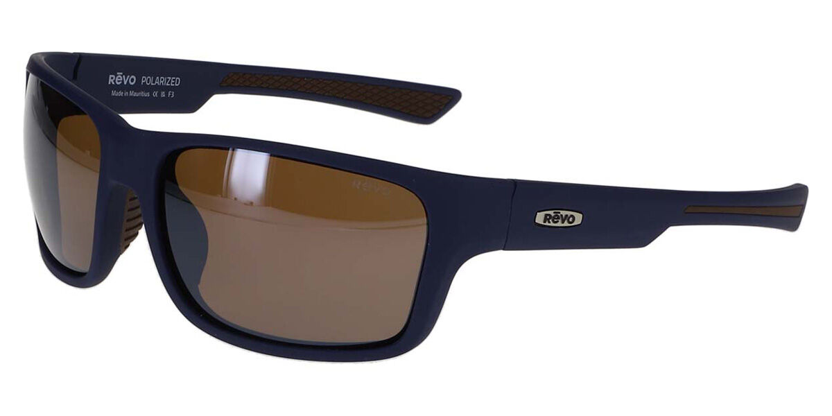 Revo RE 1237 POINTE Polarized 05BR Wraparound Matte Navy Blue ...