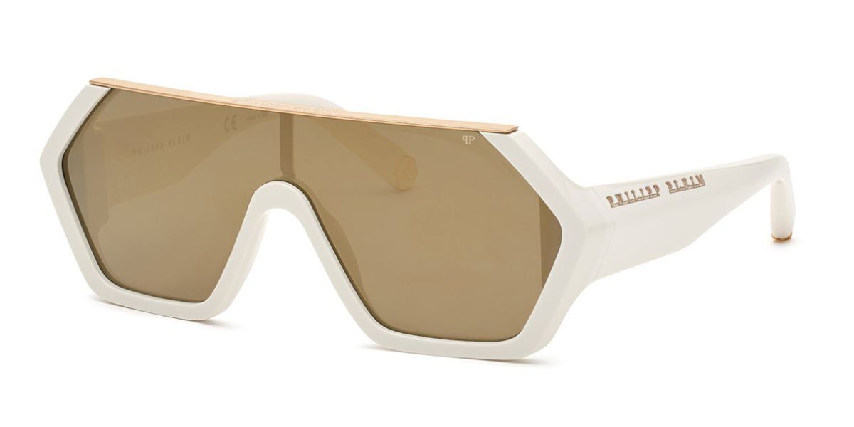Philipp Plein SPP047 3GFG Sunglasses in Full Matte Cream White/Gold