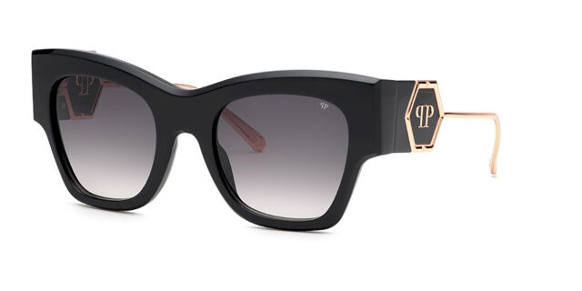 Philipp Plein SPP120M 0700 Cat Eye Shiny Black Sunglasses  display picture 3