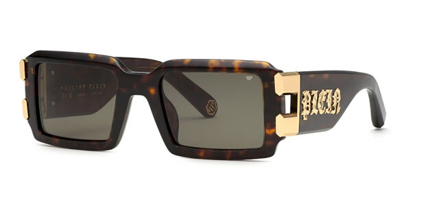 Philipp Plein SPP129V 0722 Rectangle Polished Dark Tortoise  display picture 1
