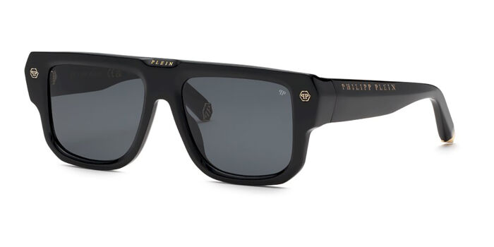 Philipp Plein SPP095M 0700 Square Shiny Black Sunglasses  display picture 2