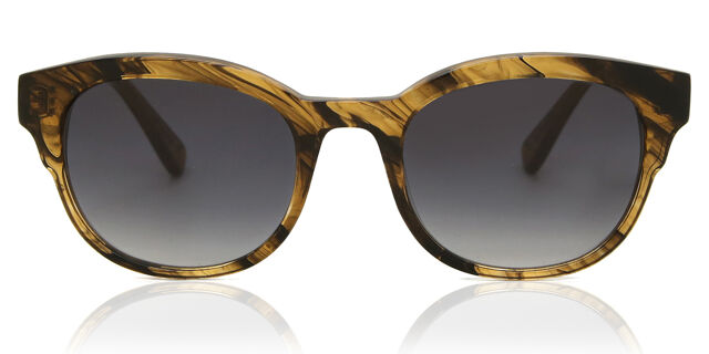 Derek Lam Kara CRMST Square Striped Caramel Brown Sunglasses  display picture 1