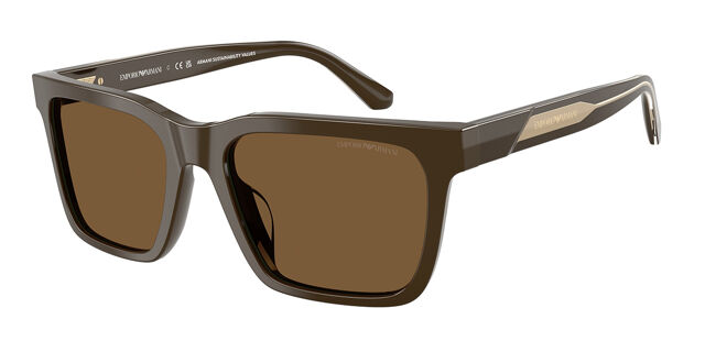 Emporio Armani EA4262U 630773 Square Glossy Brown Sunglasses  display picture 1