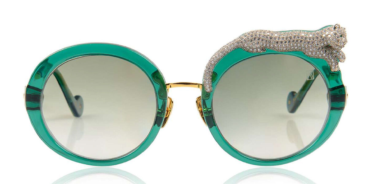 Anna-Karin Karlsson ROSE ET LA ROUE CRYSTAL Emerald Women's Sunglasses Green Size Standard