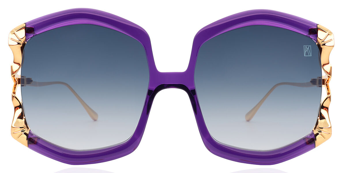 Anna-Karin Karlsson LA VIE EN ROSE Purple 56 Guldiga Solglas&ouml;gon Kvinna