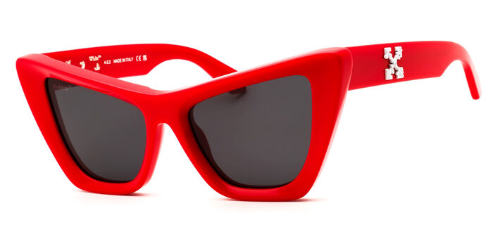 NEW OFF-WHITE CAT EYE SUNGLASSES ANDY 12507 RED GREY OFF-WHITE WOMEN EYEWEAR Off-White ANDY 12507 Cat Eye Red White Laminate Sunglasses  main image 4