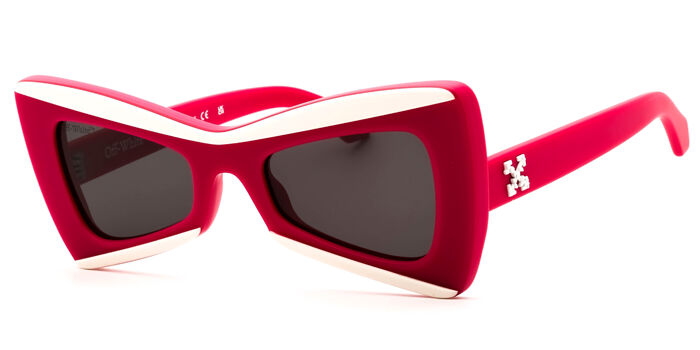 Off-White ANDY 12507 Cat Eye Red White Laminate Sunglasses 