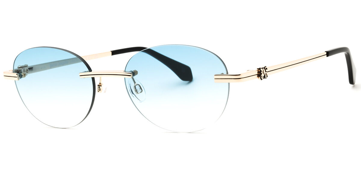 NEW PALM ANGELS SUNGLASSES GOLD UNISEX EYEWEAR PALM ANGELS PERI10H CRYSTAL 7654 ANGEL BLACK YELLOW PERI007 1018 – Hall of Frames Company main image 3