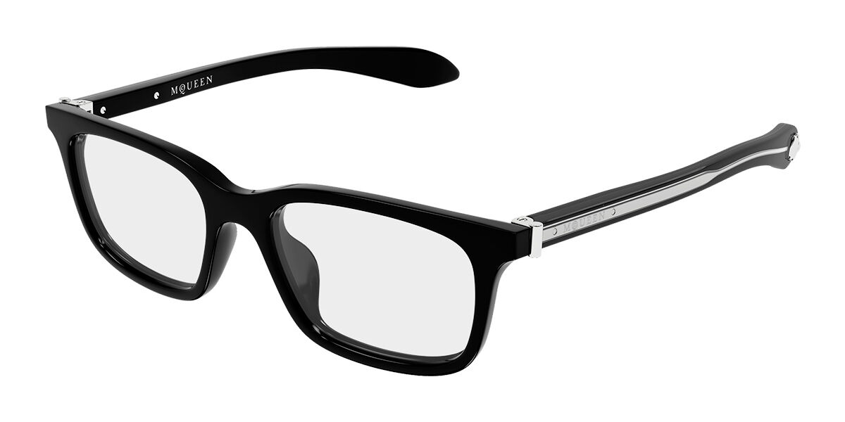 Alexander McQueen AM0587O 001 Men's Glasses Black Size 53 - Free Lenses - Blue Light Block Available