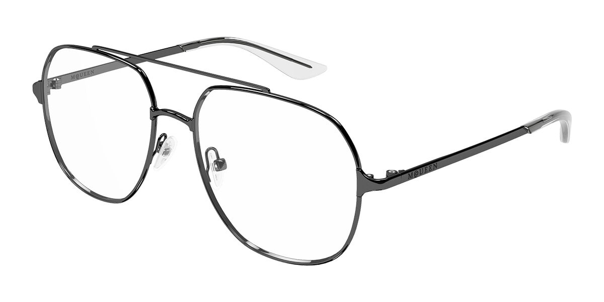 Alexander McQueen AM0591O 003 Men's Glasses Silver Size 55 - Free Lenses - Blue Light Block Available