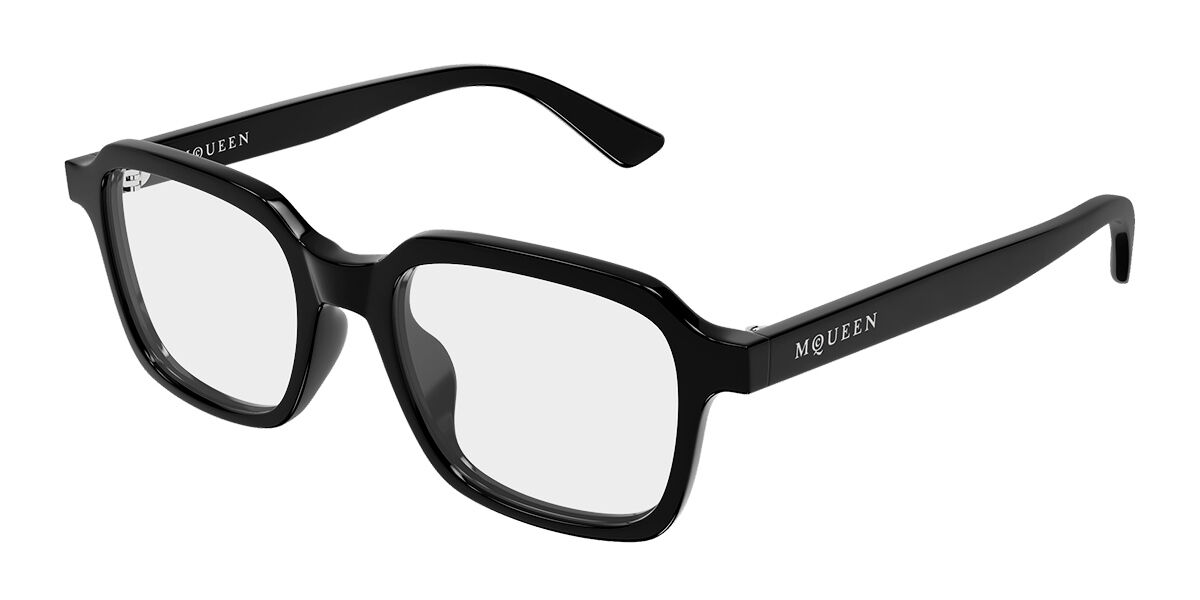Alexander McQueen AM0572O Asian Fit 001 Men's Glasses Black Size 50 - Free Lenses - Blue Light Block Available