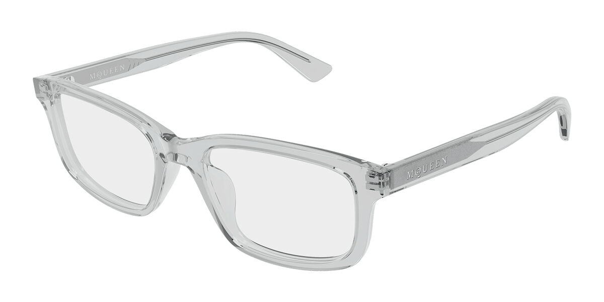 Alexander McQueen AM0575O Asian Fit 010 Men's Glasses Clear Size 55 - Free Lenses - Blue Light Block Available