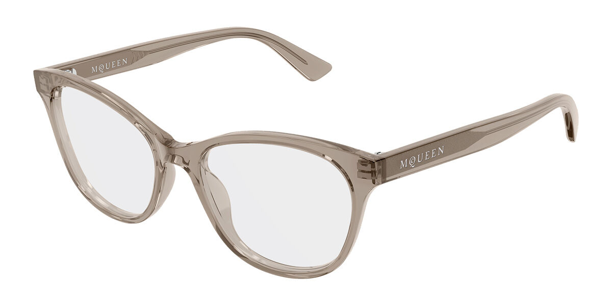 Alexander McQueen AM0576O 010 Women’s Glasses Brown Size 54 - Free Lenses - Blue Light Block Available