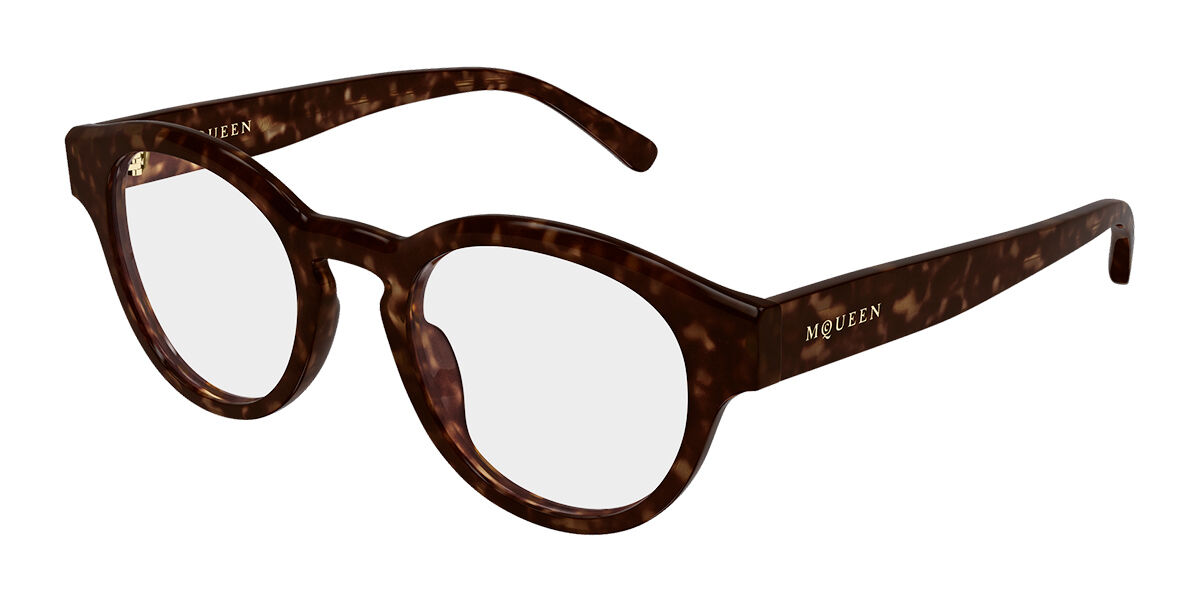 Alexander McQueen AM0581O 002 Men's Glasses Tortoiseshell Size 49 - Free Lenses - Blue Light Block Available