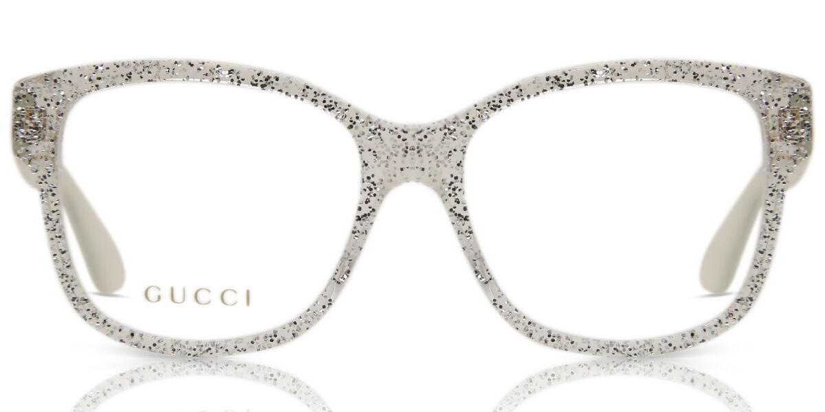 Gucci Gg0038o 006 Eyeglasses In Glittered Transparent Silver