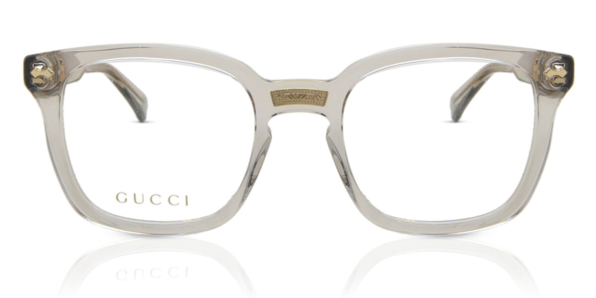 Gucci GG0184O 005 Glasses Transparent Grey | SmartBuyGlasses UK