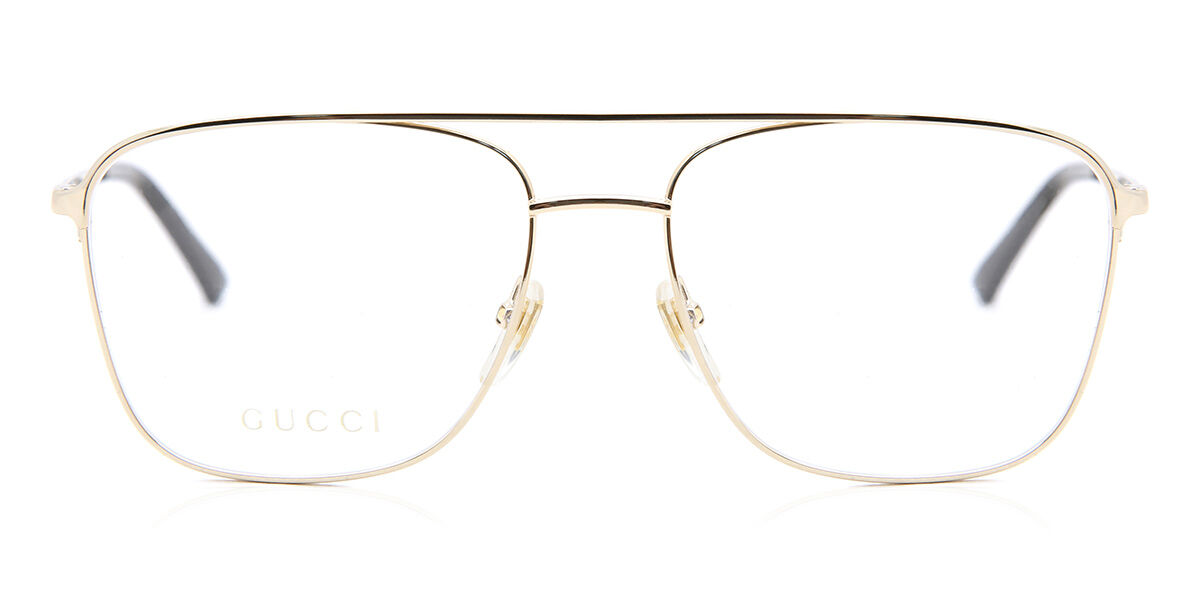 Photos - Glasses & Contact Lenses GUCCI GG0833O 002 Men's Eyeglasses Gold Size 55  - Blue (Frame Only)