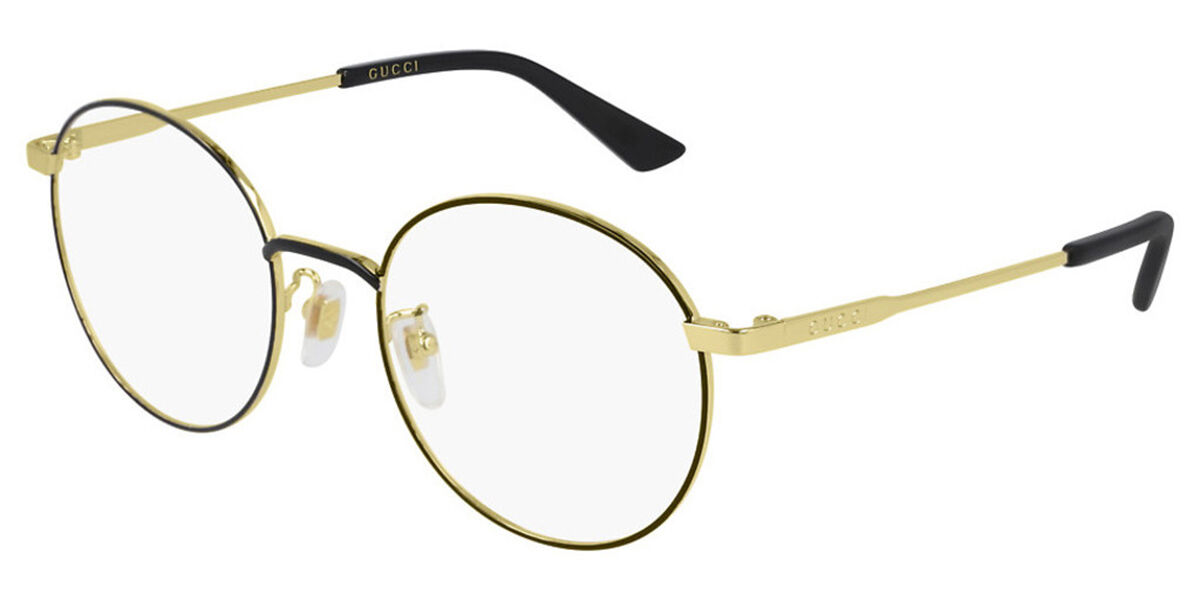 Verzorgen pastel Eigenaardig Gucci GG0862OA Asian Fit 001 Eyeglasses in Black Gold | SmartBuyGlasses USA