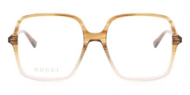 Gucci GG1003O 003 Shiny Striped Brown Havana Eyeglasses  display picture 1