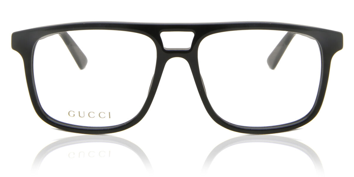 Photos - Glasses & Contact Lenses GUCCI GG1035O 001 Men's Eyeglasses Black Size 55  - Blue (Frame Only)