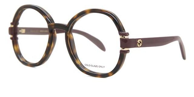 Gucci GG1069O 002 Shiny Dark Havana Eyeglasses  display picture 1