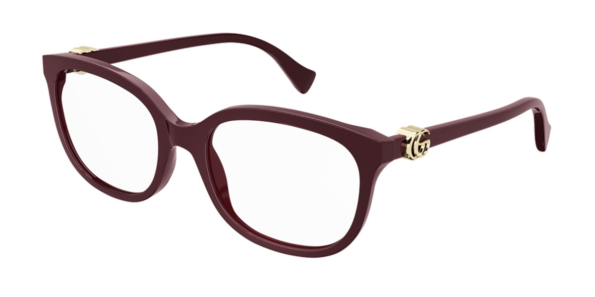 Gucci GG1075O 003 Eyeglasses in Shiny Burgundy | SmartBuyGlasses USA