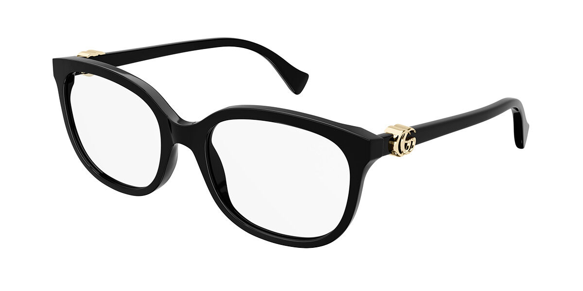 Gucci GG1075OA Asian Fit 001 Glasses Shiny Black | VisionDirect Australia