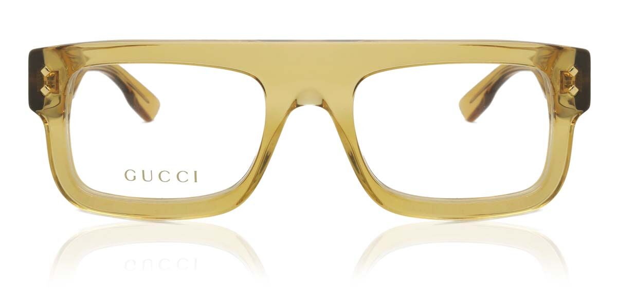 Gucci GG1085O 003 Glasses Shiny Transparent Yellow | VisionDirect Australia