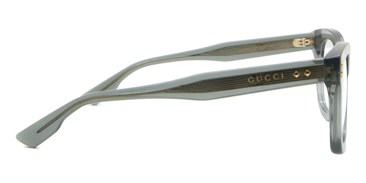Gucci GG1086O 008 Shiny Transparent Grey Eyeglasses
