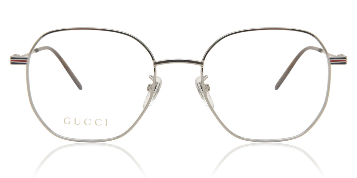 Photos - Glasses & Contact Lenses GUCCI GG1125OA Asian Fit 003 Men's Eyeglasses Silver Size 53 (Frame 