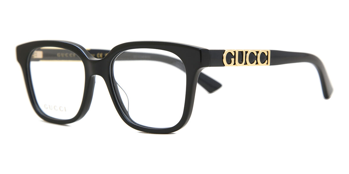 メガネ Gucci GG1192O 001 Black Horn-Rimmed Glasses with Gold Logo Gucci GG1192O 001 glasses | Buy online now | SmartBuyGlasses US