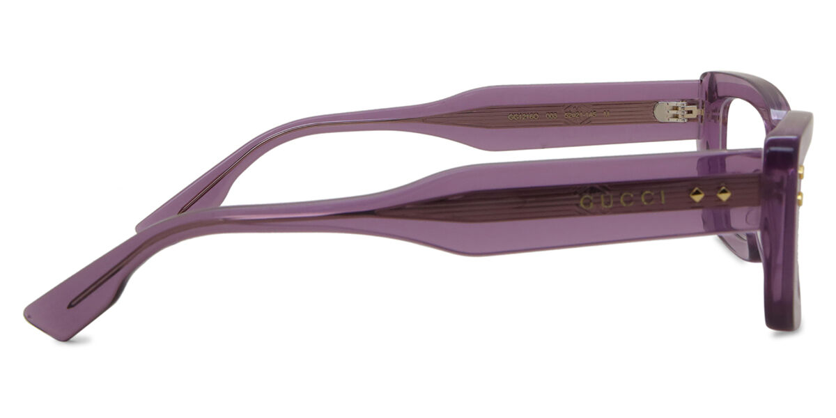 Gucci GG1216O 003 Transparent Purple Eyeglasses | SmartBuyGlasses US