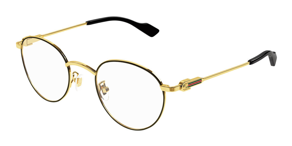 Gucci GG1222O 001 Eyeglasses in Black Gold SmartBuyGlasses USA