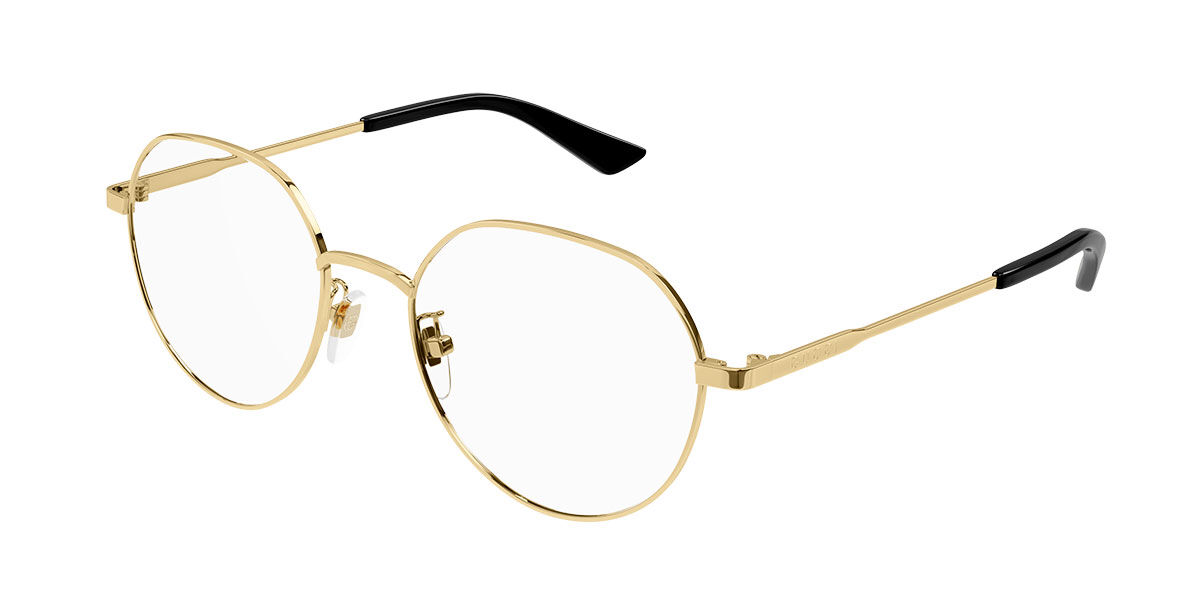 Photos - Glasses & Contact Lenses GUCCI GG1232OA Asian Fit 002 Men's Eyeglasses Gold Size 53 (Frame On 