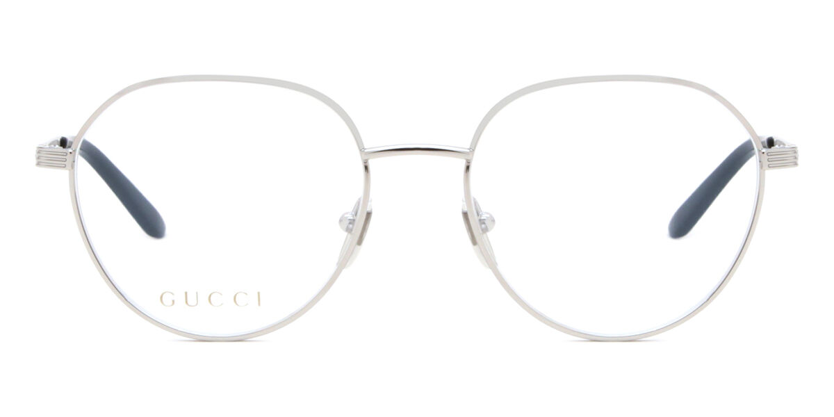 Photos - Glasses & Contact Lenses GUCCI GG1458O 003 Men's Eyeglasses Silver Size 52  - Blue Light Block Available (Frame Only)