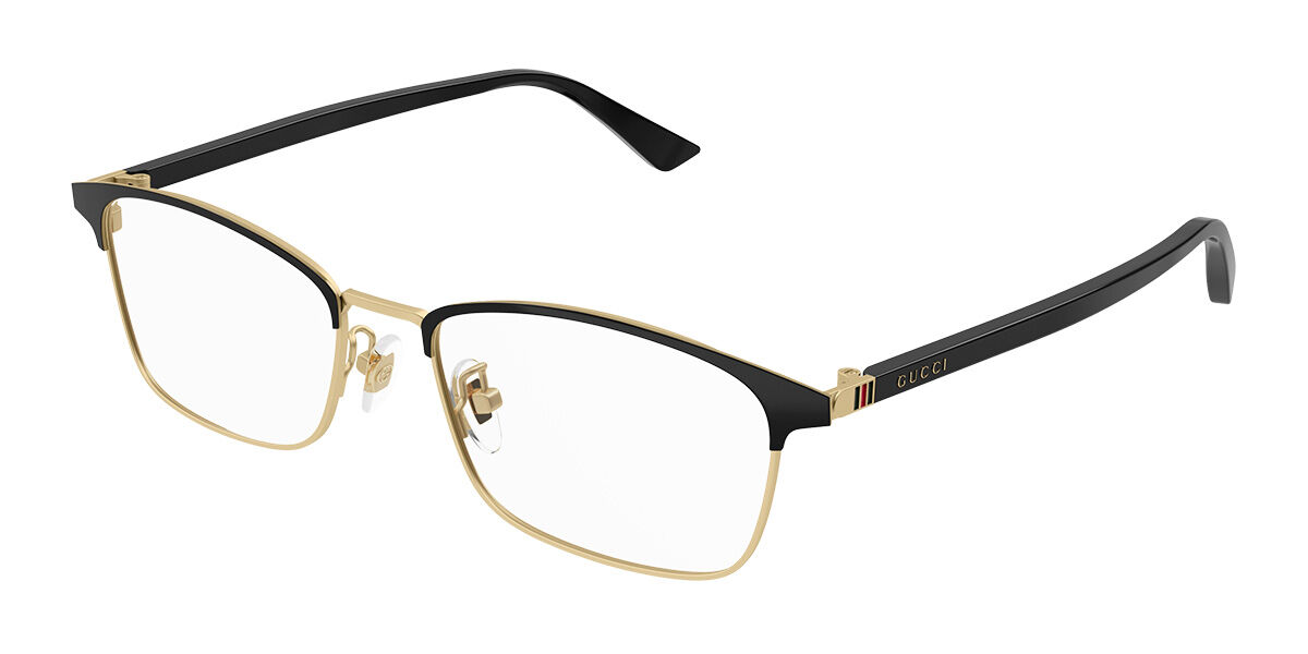 Gucci GG1475OJ Asian Fit 001 Eyeglasses in Black Gold | SmartBuyGlasses USA