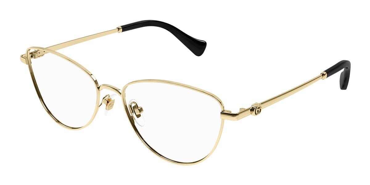 Photos - Glasses & Contact Lenses GUCCI GG1595O 001 Women's Eyeglasses Gold Size 55  - Blu (Frame Only)