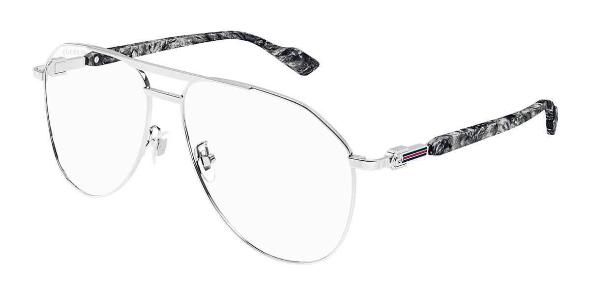 Photos - Glasses & Contact Lenses GUCCI GG1220S 006 Men's Eyeglasses Silver Size 59  - Blu (Frame Only)
