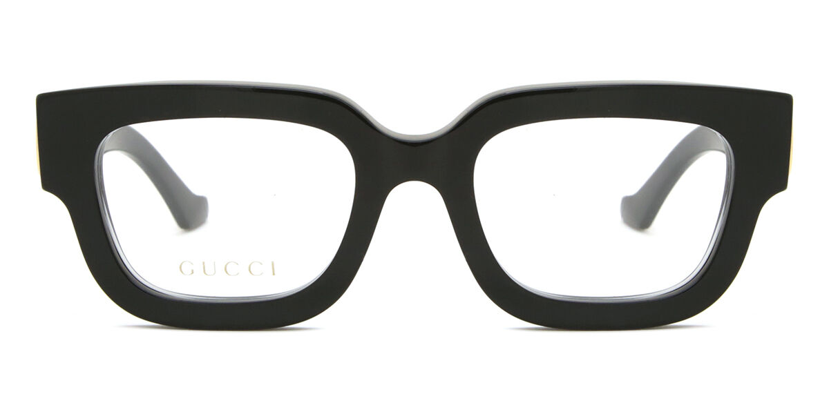 メガネ GUCCI Gucci - GG1530O - 001 BLACK BLACK TRANSPARE Gucci GG1530O 001 Eyeglasses Shiny Black - eye-oo.com