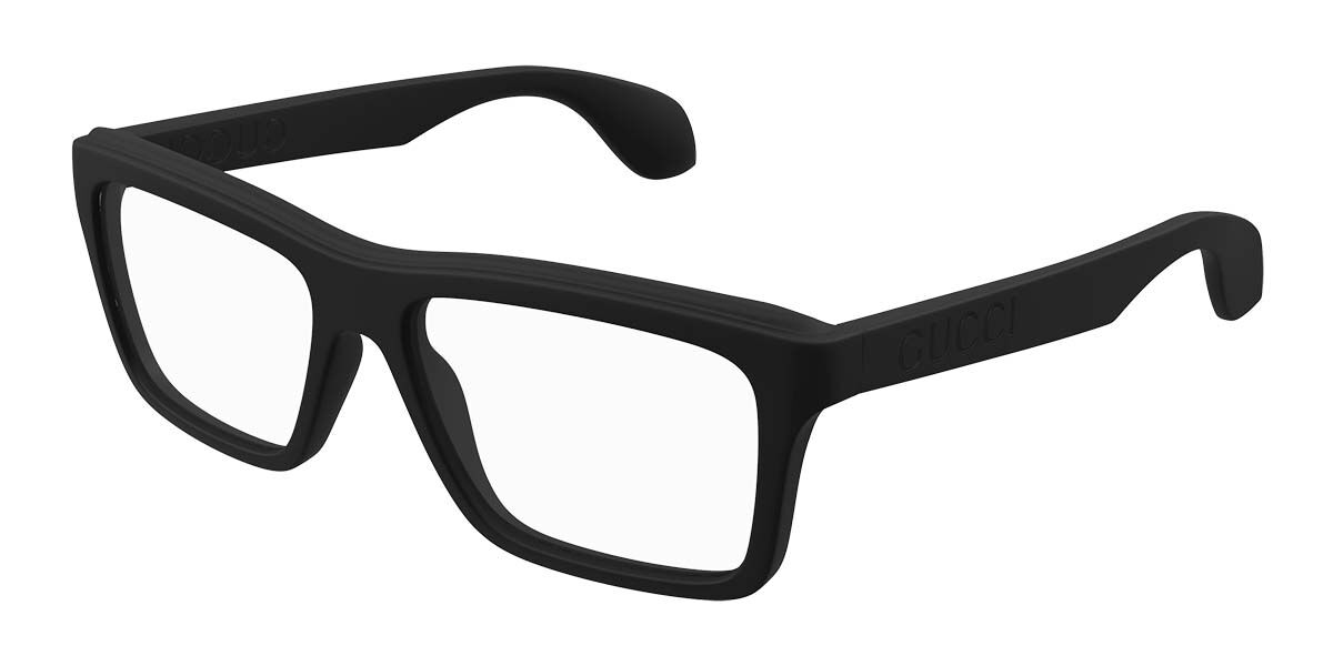 Photos - Glasses & Contact Lenses GUCCI GG1573O 001 Men's Eyeglasses Black Size 55  - Blue (Frame Only)