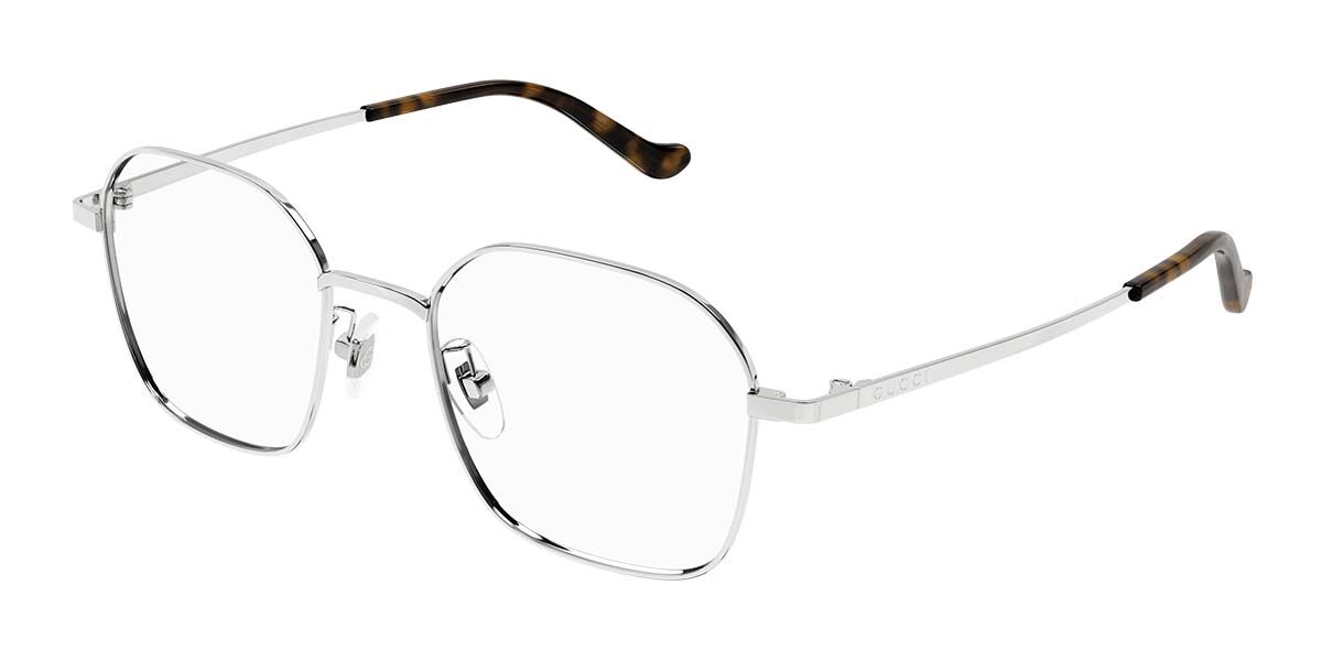 Photos - Glasses & Contact Lenses GUCCI GG1611OA Asian Fit 002 Men's Eyeglasses Silver Size 50 (Frame 