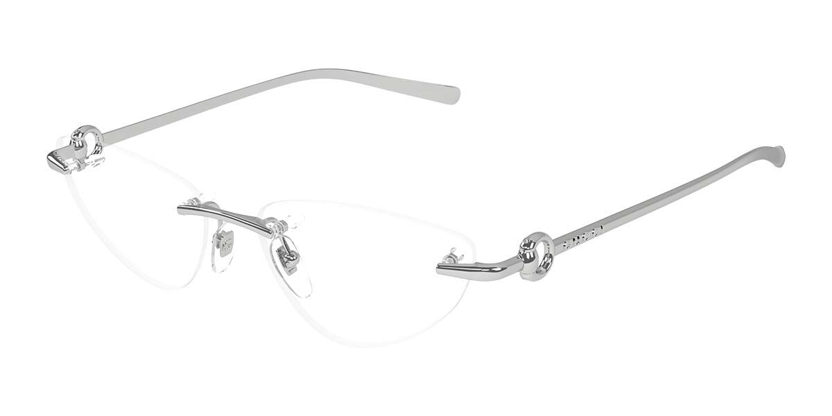 Gucci GG1702O 001 Women's Eyeglasses Silver Size 54 (Frame Only) - Blue Light Block Available