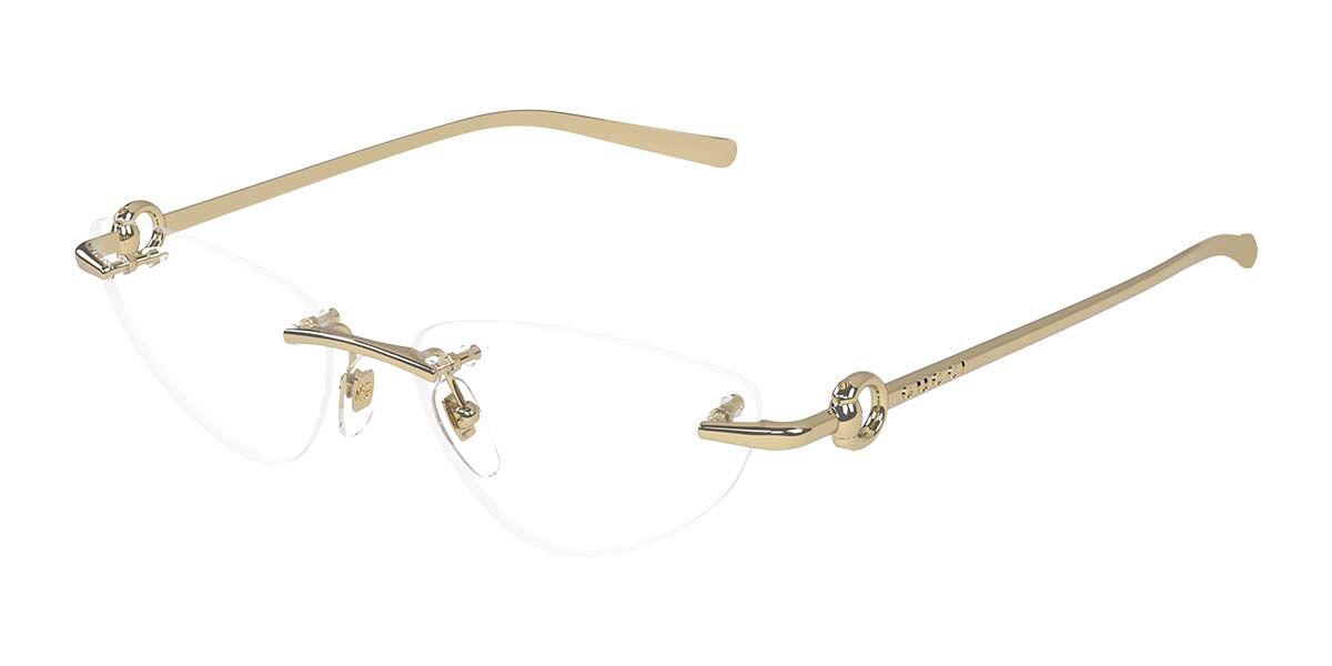 Gucci GG1702O 002 Women's Eyeglasses Gold Size 54 (Frame Only) - Blue Light Block Available