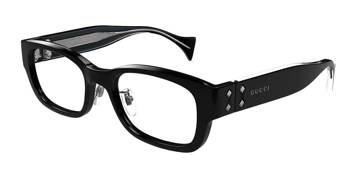 Gucci GG1744OJ Asian Fit 001 Men's Eyeglasses Black Size 53 (Frame Only) - Blue Light Block Available